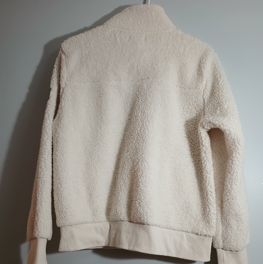 Calvin Klein Cream Teddy Fleece Jacket M - Picture 3 of 11